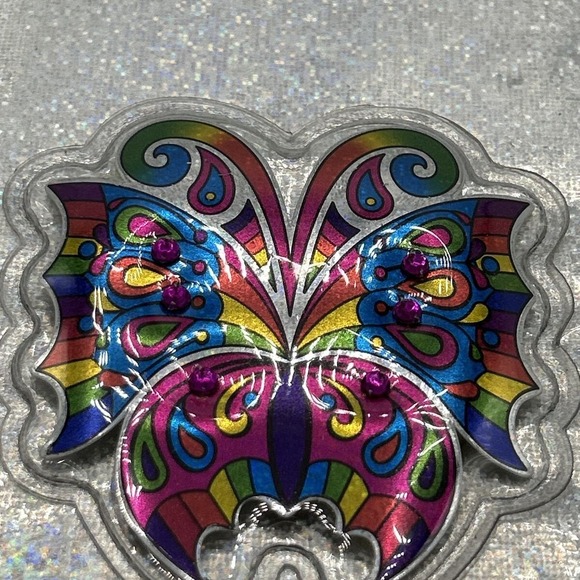 Vintage Lisa Frank Iridescent Rare Butterfly Hologram Planner W/ Tags & Stickers - Picture 5 of 12